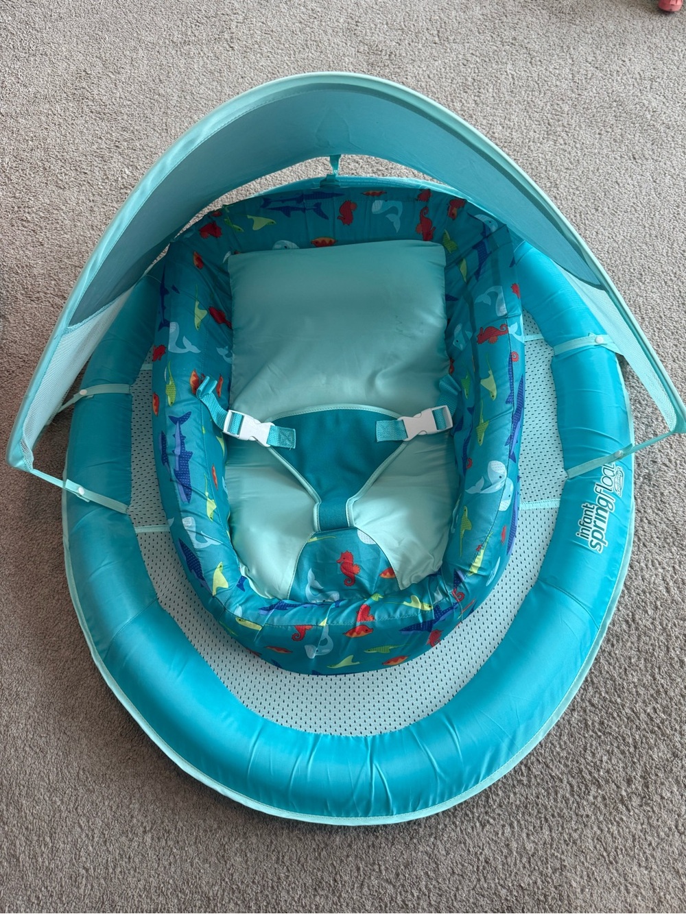 Infant Spring Float with Canopy - Aqua